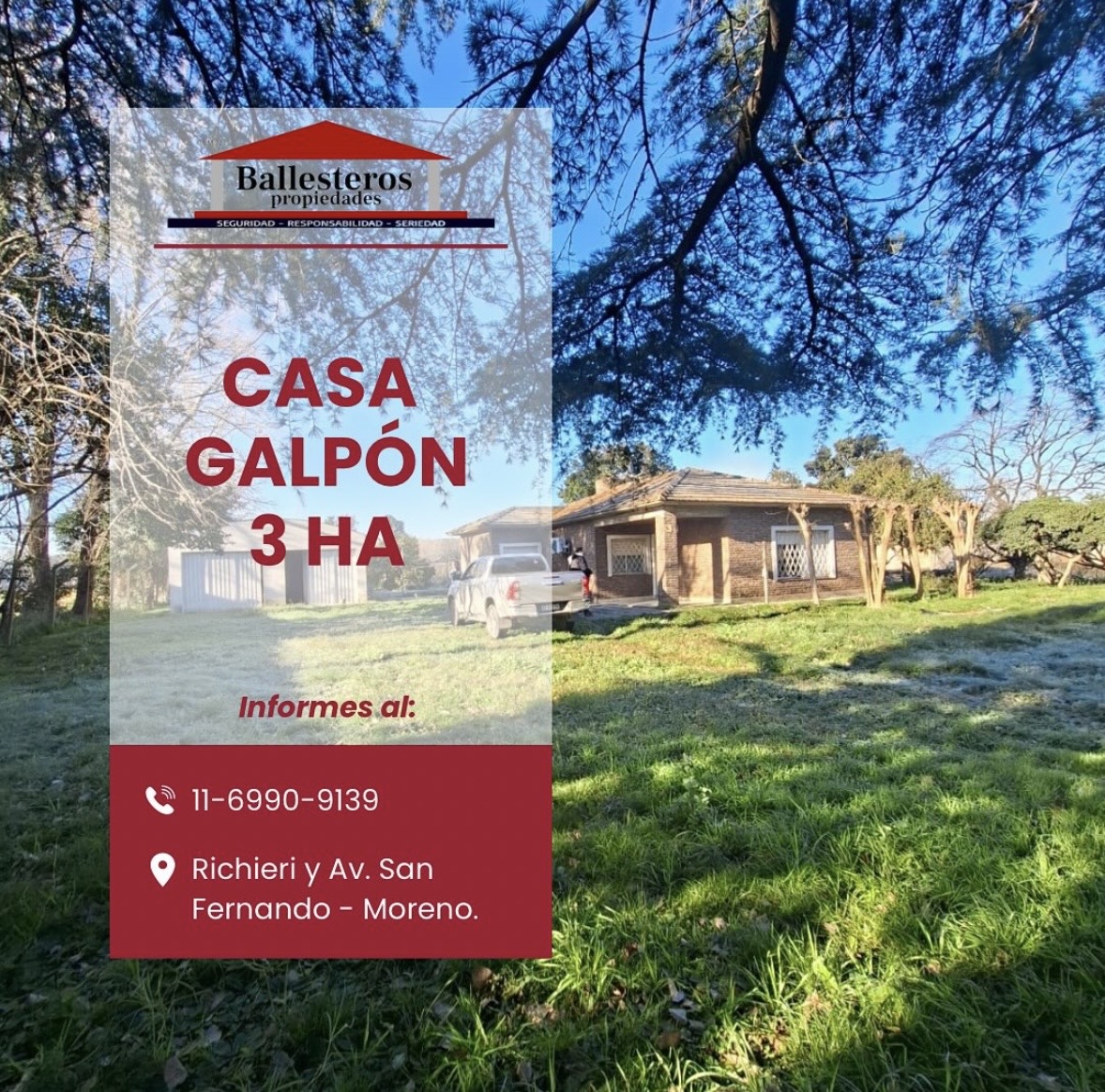 VENTA 3 HECTÁREAS + CASA